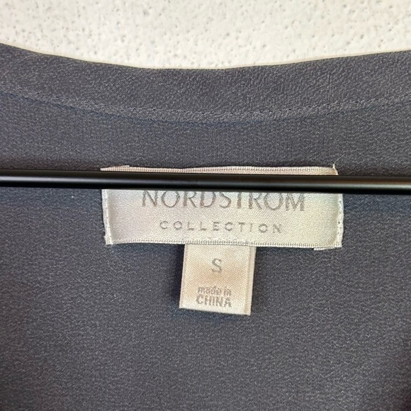 Nordstrom Collection Silk Shell Collared Tank Charcoal Grey Small - Picture 4 of 11